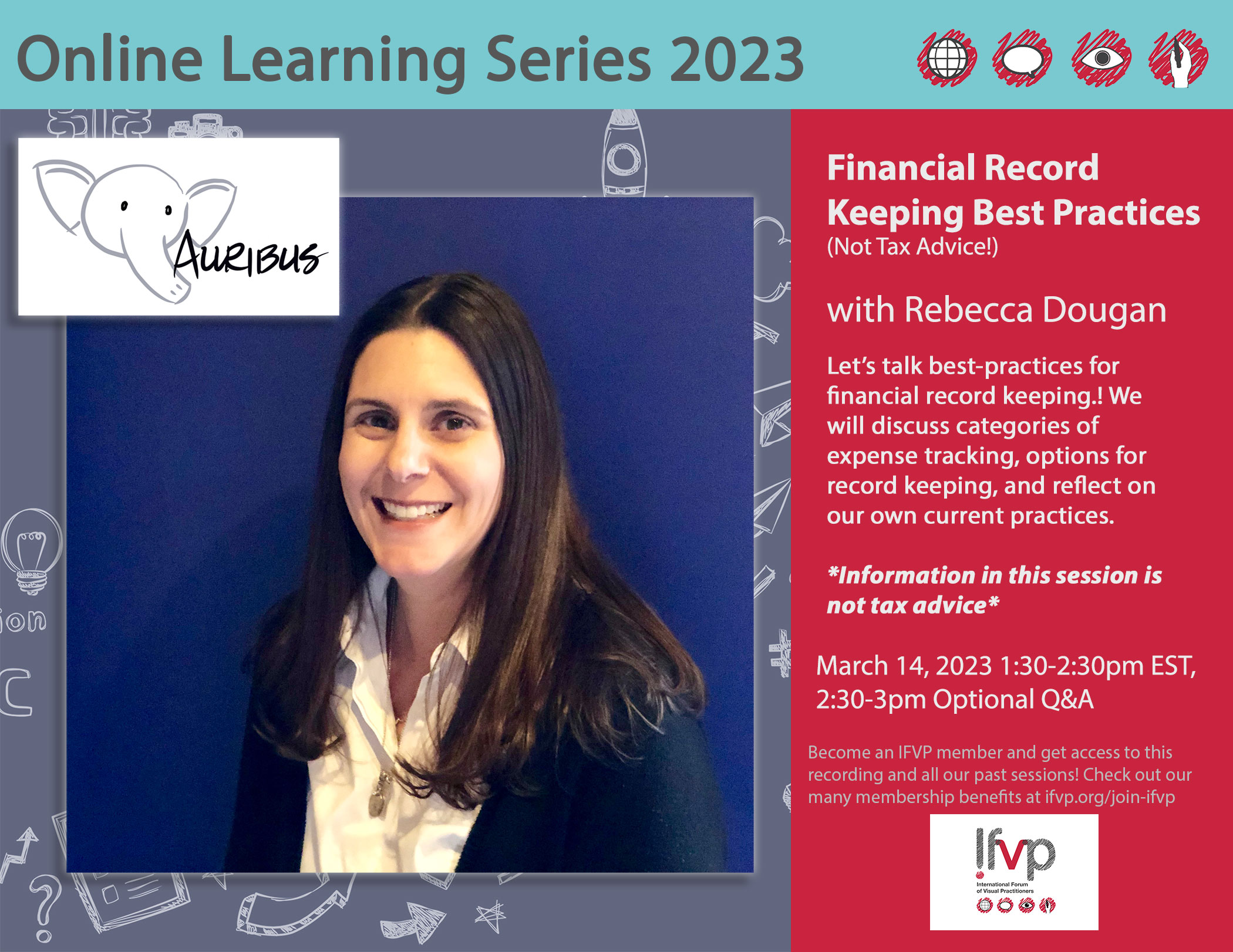 Flyer for March 14 OLS session on Financial Record Keeping Best Practices