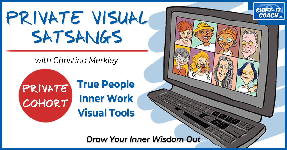 group of people on a zoom meeting on the computer for private visual satsang banner