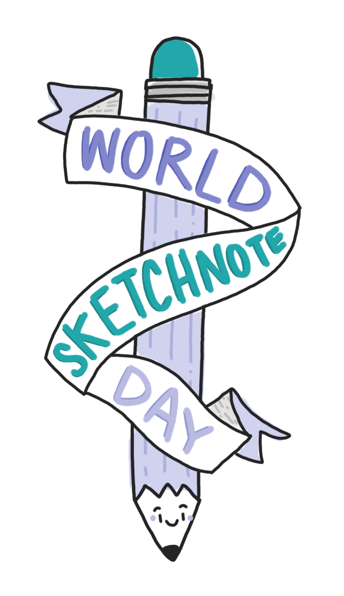 world sketchnote day pencil logo 