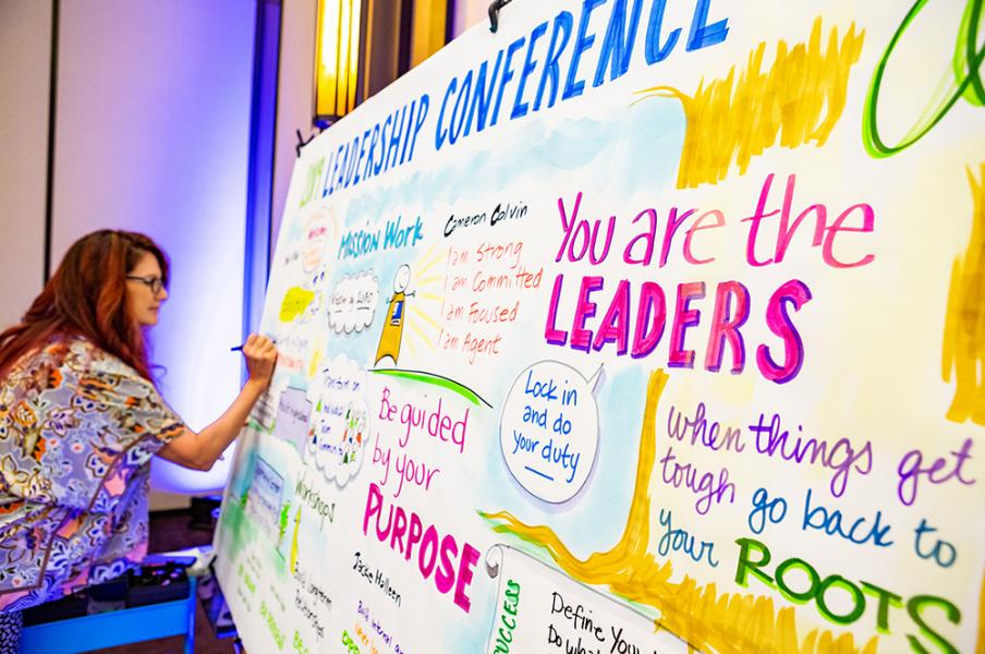 Graphic recording at a conference