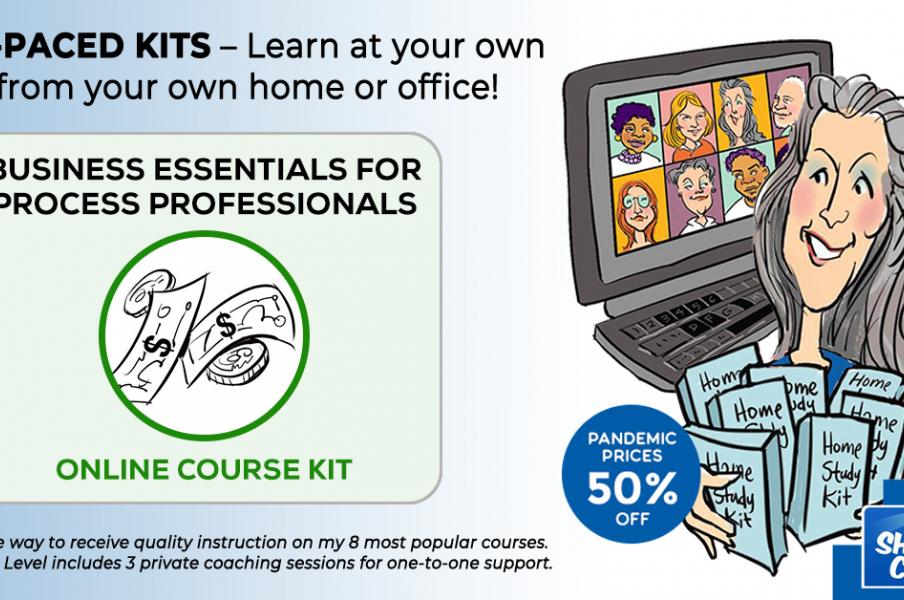 Business Essentials for Process Professionals home study kit logo banner with Christina Merkley